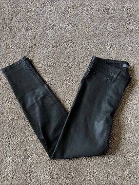 Level 99 Black Coated Skinny Jeans size 12